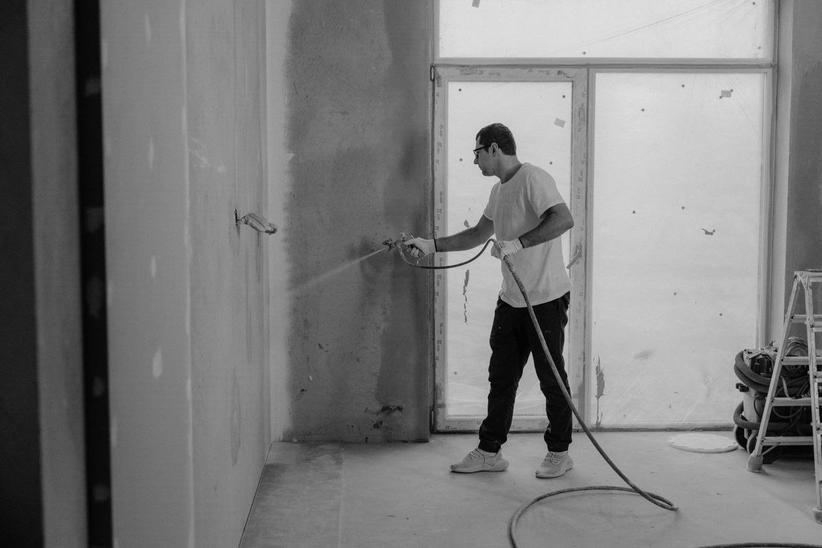 Exterior painting in progress